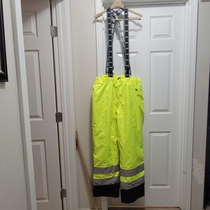 NWOT Helly‎ Hansen Hi-Vis Neon Yellow Reflective Insulated Bibs Men's Size 3X